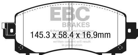 EBC 2022+ Subaru WRX 2.4T / 18-23 Subaru Crosstrek Redstuff Front Brake Pads
