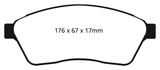 EBC 10-11 Cadillac SRX 2.8 Turbo Redstuff Front Brake Pads