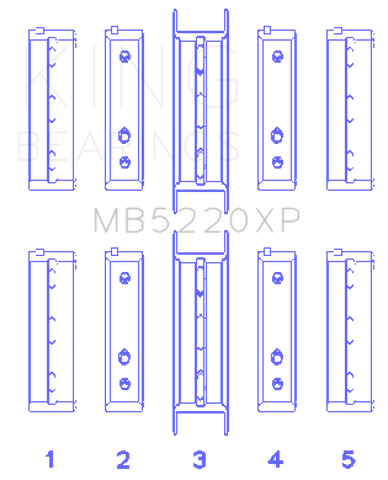 King Subaru WRX/STi EJ20 EJ22 EJ25 Flange #3 Position Performance Main Bearing Set - Size +0.25mm