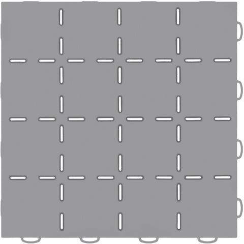 WeatherTech TechFloor 12in x 12in Solid Floor Tile w/ Raised Squares - Grey
