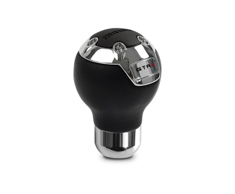 Momo GTR2 Shift Knob - Black Leather, Chrome Insert