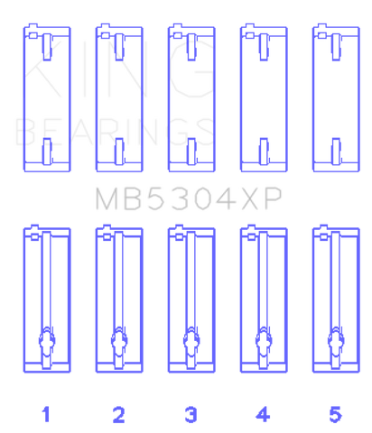 King Engine Bearings Mazda B6/B6-T/ZM/B3/B5 Main Bearing Set - Size +0.25mm