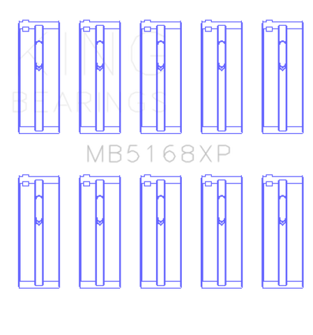 King Engine Bearings Honda H22 50mm Journal Crankshaft Main Bearing Set - Size STDX