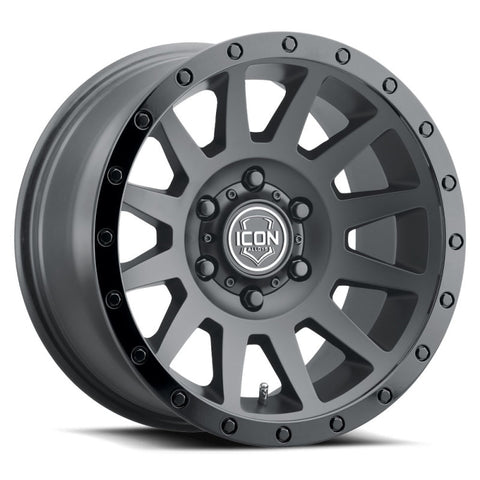 ICON Compression 17x8.5 5x5 -6mm Offset 4.5in BS 71.5mm Bore Double Black Wheel