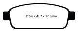 EBC 13+ Buick Encore 1.4 Turbo Greenstuff Rear Brake Pads