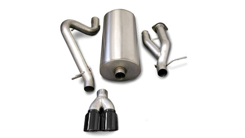 Corsa 03-06 Hummer H2 6.0L V8 Black Sport 3in Single Rear Twin 4in Tips Cat-Back Exhaust