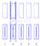 King Engine Bearings Opel LNF/LSJ/L42/61/Z22SE Crankshaft Main Bearing Set (Set of 5)