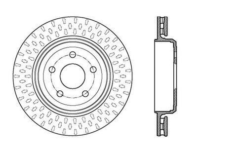 StopTech 12-15 Jeep Cherokee SRT8 Sport Slotted & Drilled Rear Passenger Side Rotor