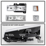 xTune Chevy Suburban 94-98 Headlights w/ Corner & Parking Lights 8pcs Chrome HD-JH-CCK88-AM-C-SET