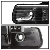 xTune Chevy Tahoe 00-06 Amber Crystal Headlights w/ Bumper Lights Black HD-JH-CSIL99-SET-AM-BK