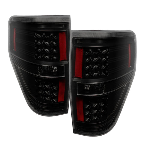 xTune Ford F150 09-14 LED Tail Lights Black Smoke ALT-JH-FF15009-LED-BSM