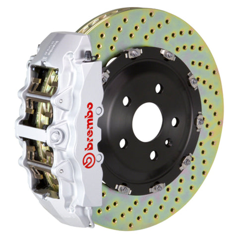 Brembo 00-02 RS4 Front GT BBK 6 Piston Cast 380x34 2pc Rotor Drilled-Silver