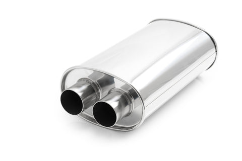 Vibrant Universal 2.5in Stainless Steel Dual In-Out Muffler