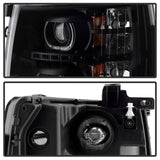 xTune Chevy Silverado 1500/2500/3500 07-13 LED Halo Projector Headlights Black PRO-JH-CSIL07-CFB-BK