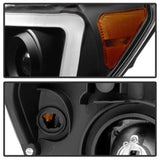 xTune Toyota Tundra 07-13 LED Light Bar Projector Headlights Black PRO-JH-TTU07-LED-BK