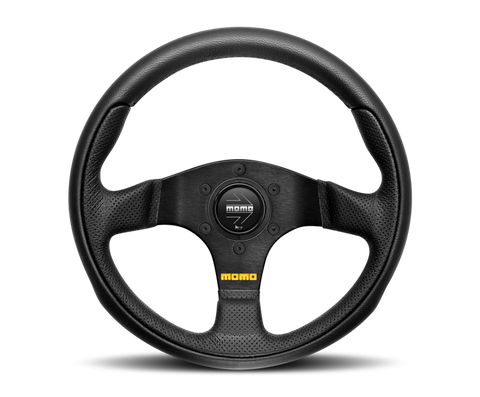 Momo Team Steering Wheel 300 mm - 4 Black Leather/Black Spokes