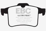EBC 10-15 Jaguar XF 5.0 Supercharged (470) Redstuff Rear Brake Pads