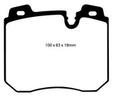 EBC 90-95 BMW 750iL 5.0 (E32) Yellowstuff Front Brake Pads