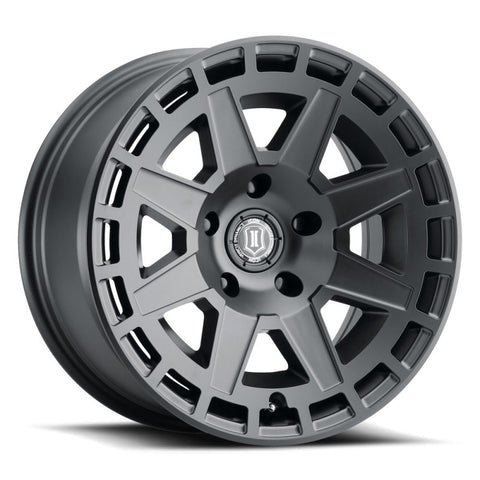 ICON Compass 17x8.5 5x5 -6mm Offset 4.5in BS Satin Black Wheel